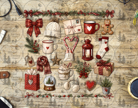 UVDTF Cozy Plaid Christmas Element Sheet