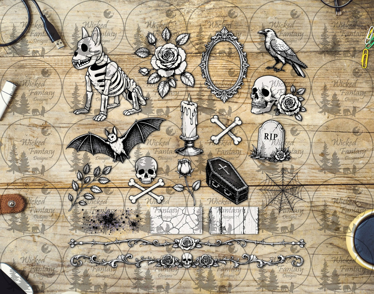 UVDTF Graveyard Bones Element Sheet