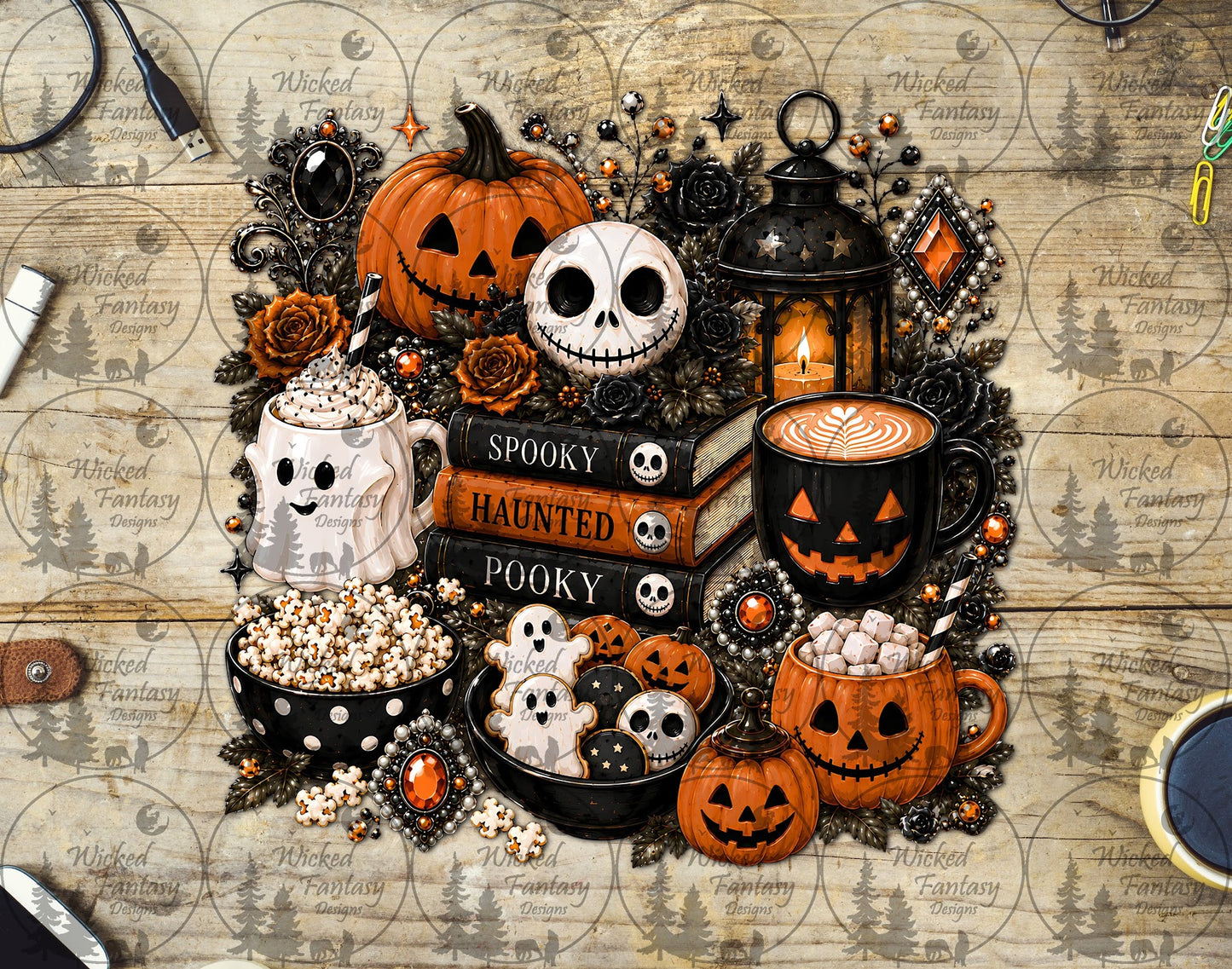 UVDTF Spooky Cozy Night with Floral