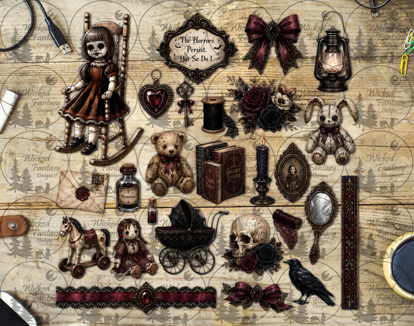UVDTF Rocking Chair Doll Horrors Persist Element Sheet