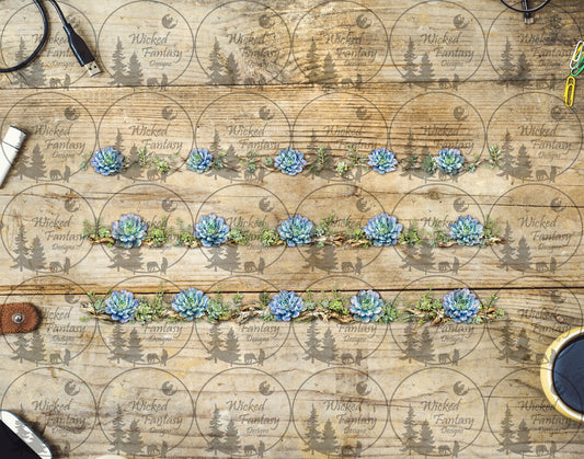 UVDTF Pastel Succulents Border Element