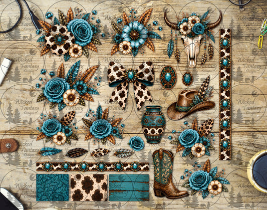 UVDTF Cowhide Country Multimedia Element Sheet