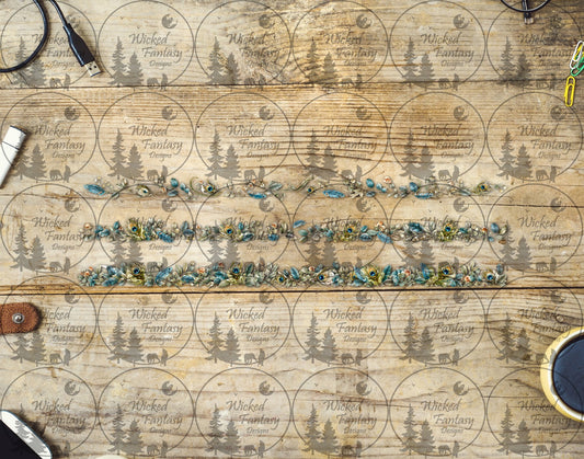 UVDTF Peacock Feather Strands Border Element