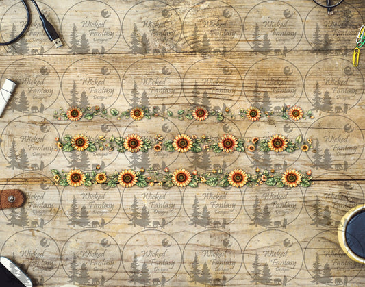 UVDTF Sunflower Strands Border Element