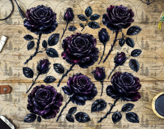 UVDTF Dark Amethyst and Black Roses Element Sheet