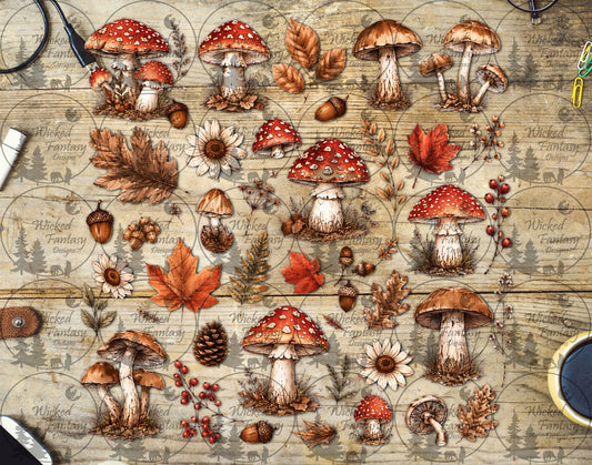 UVDTF Autumn Mushrooms Element Sheet