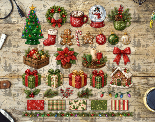 UVDTF Ceramic Christmas Tree Multimedia Element Sheet