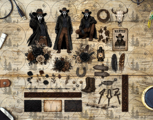 UVDTF Wanted Spooky Cowboy Multimedia Element Sheet