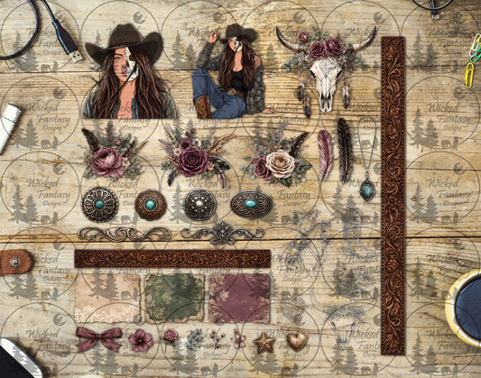 UVDTF Gothic Cowgirl Multimedia Element Sheet