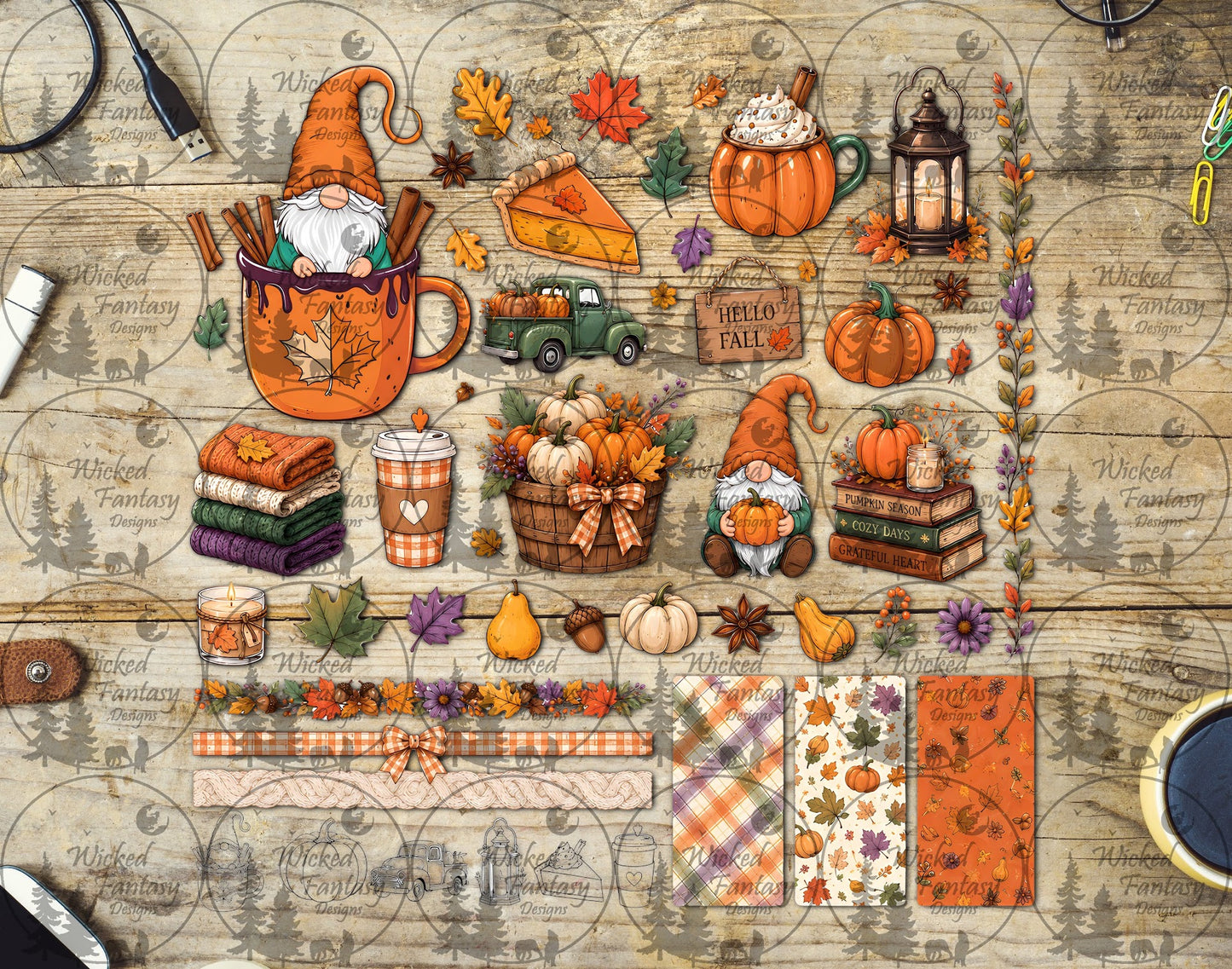 UVDTF Fall Gnomes Multimedia Element Sheet