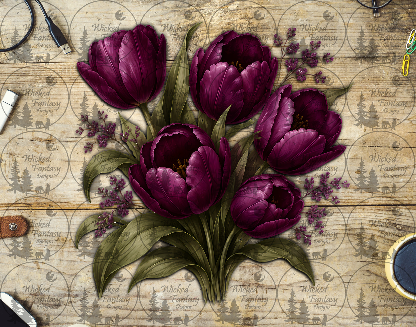 UVDTF Aubergine Tulips