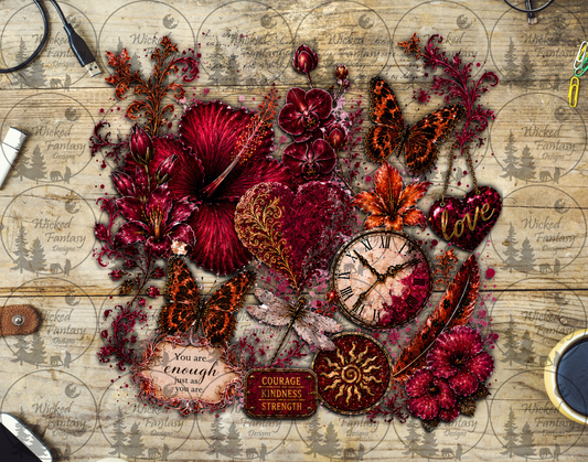 UVDTF You Are Enough Hibiscus and Orchids Collage