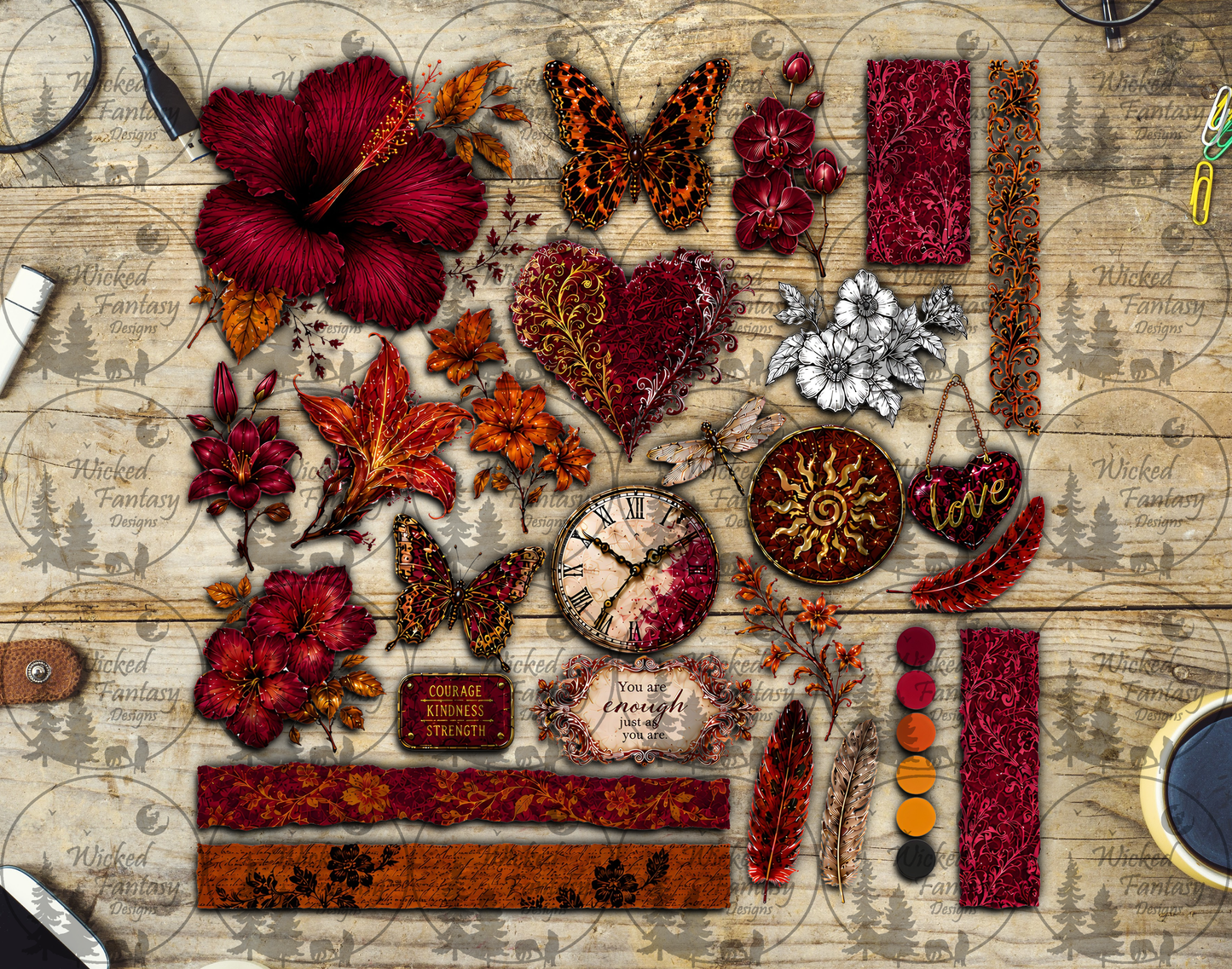 UVDTF You Are Enough Hibiscus Multimedia Element Sheet