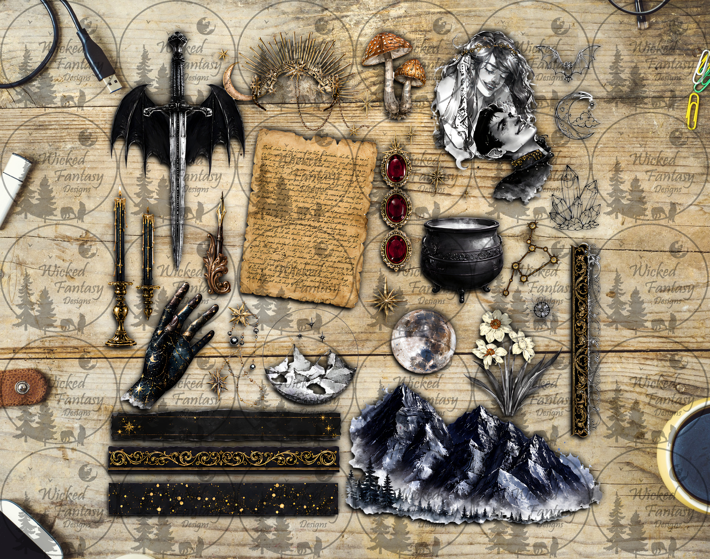 UVDTF Shadow Court ACOTAR Multimedia Element Sheet