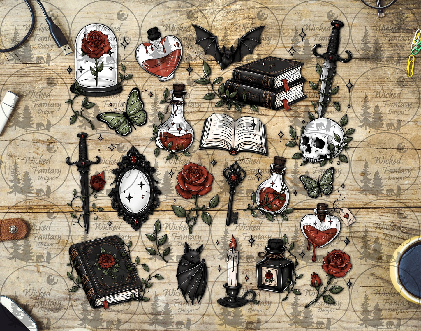 UVDTF Spell Books and Butterflies Element Sheet