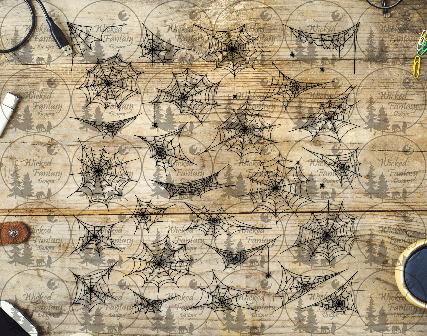 UVDTF Draped Spiders and Webs Filler Element Sheet