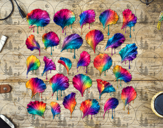 UVDTF Rainbow Flower Petals Filler Element Sheet