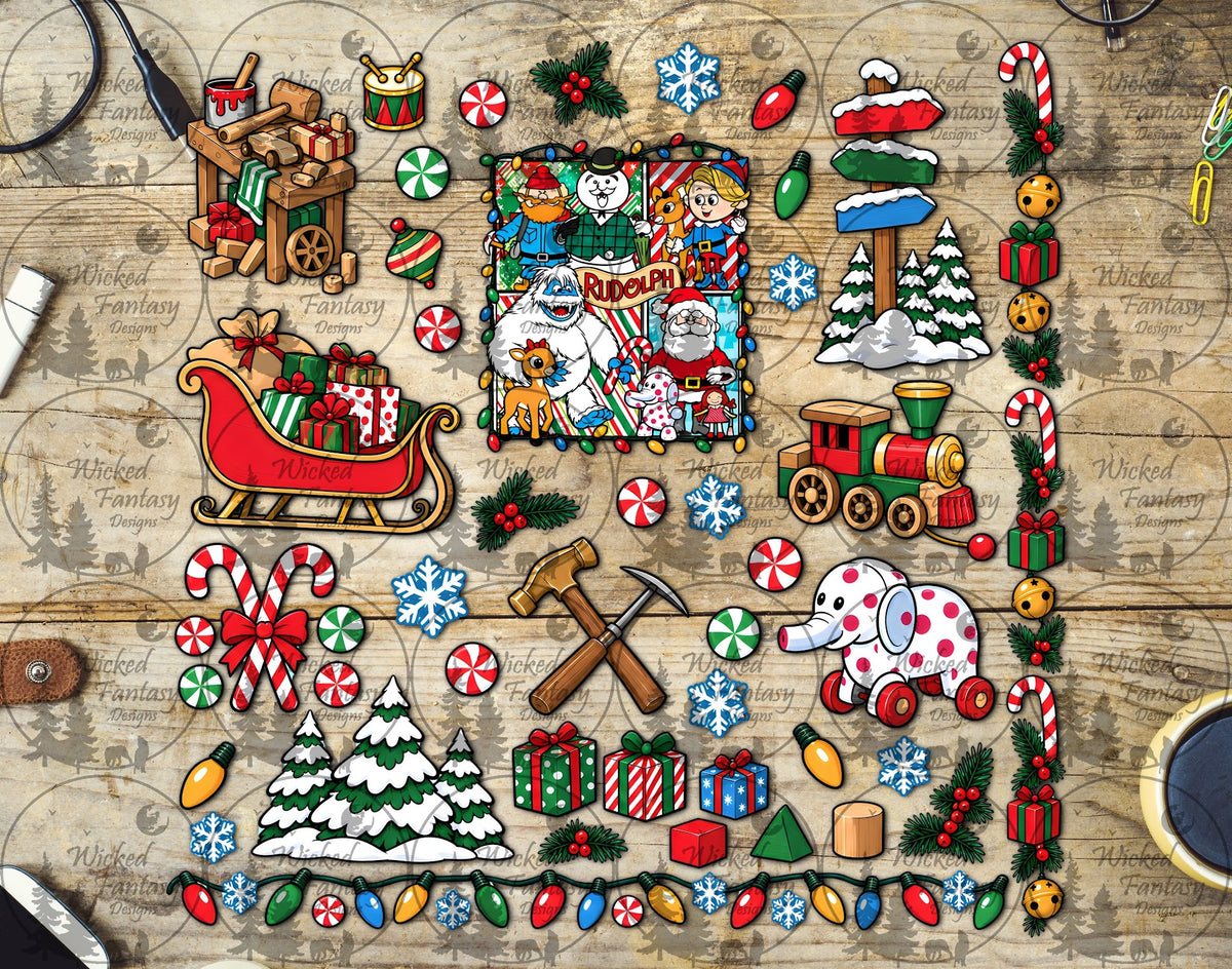 UVDTF Vintage Christmas Movie Element Sheet