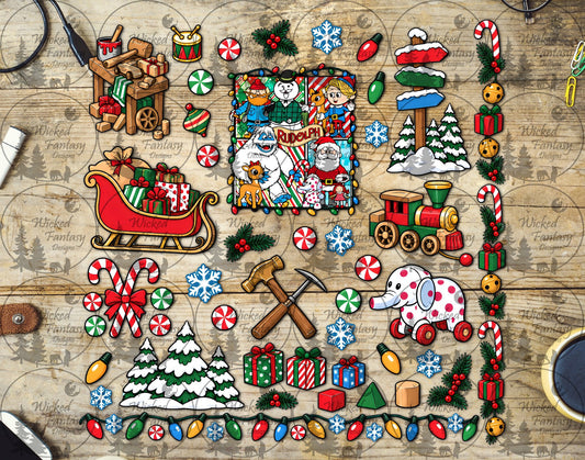 UVDTF Vintage Christmas Movie Element Sheet