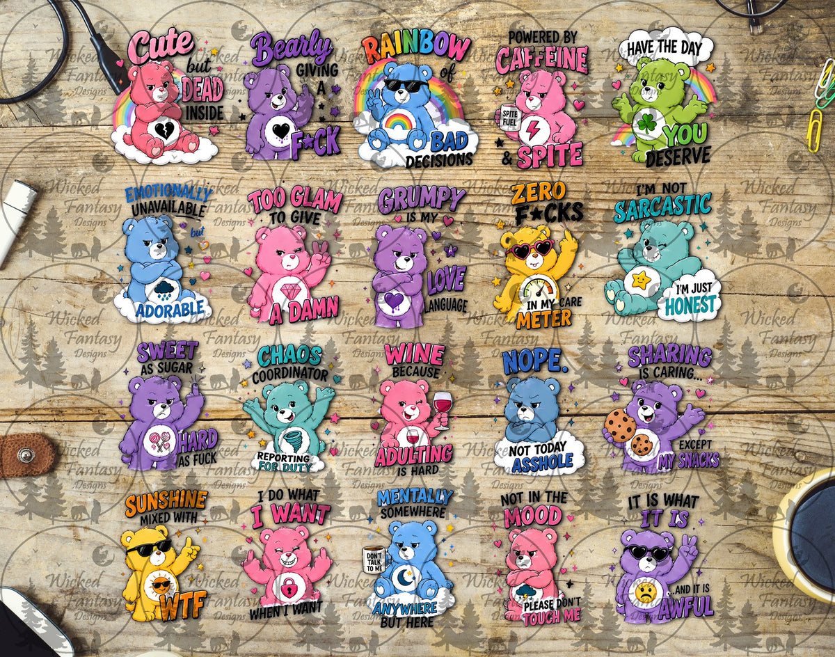 UVDTF Sarcastic Bears Element Sheet