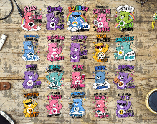 UVDTF Sarcastic Bears Element Sheet