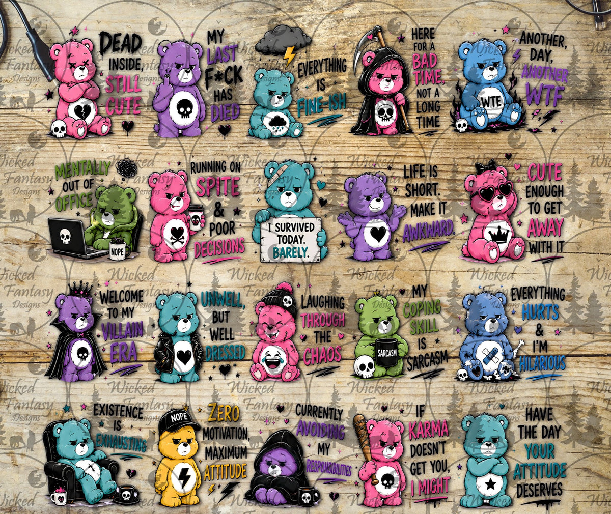 UVDTF Dark Humor Bears Element Sheet