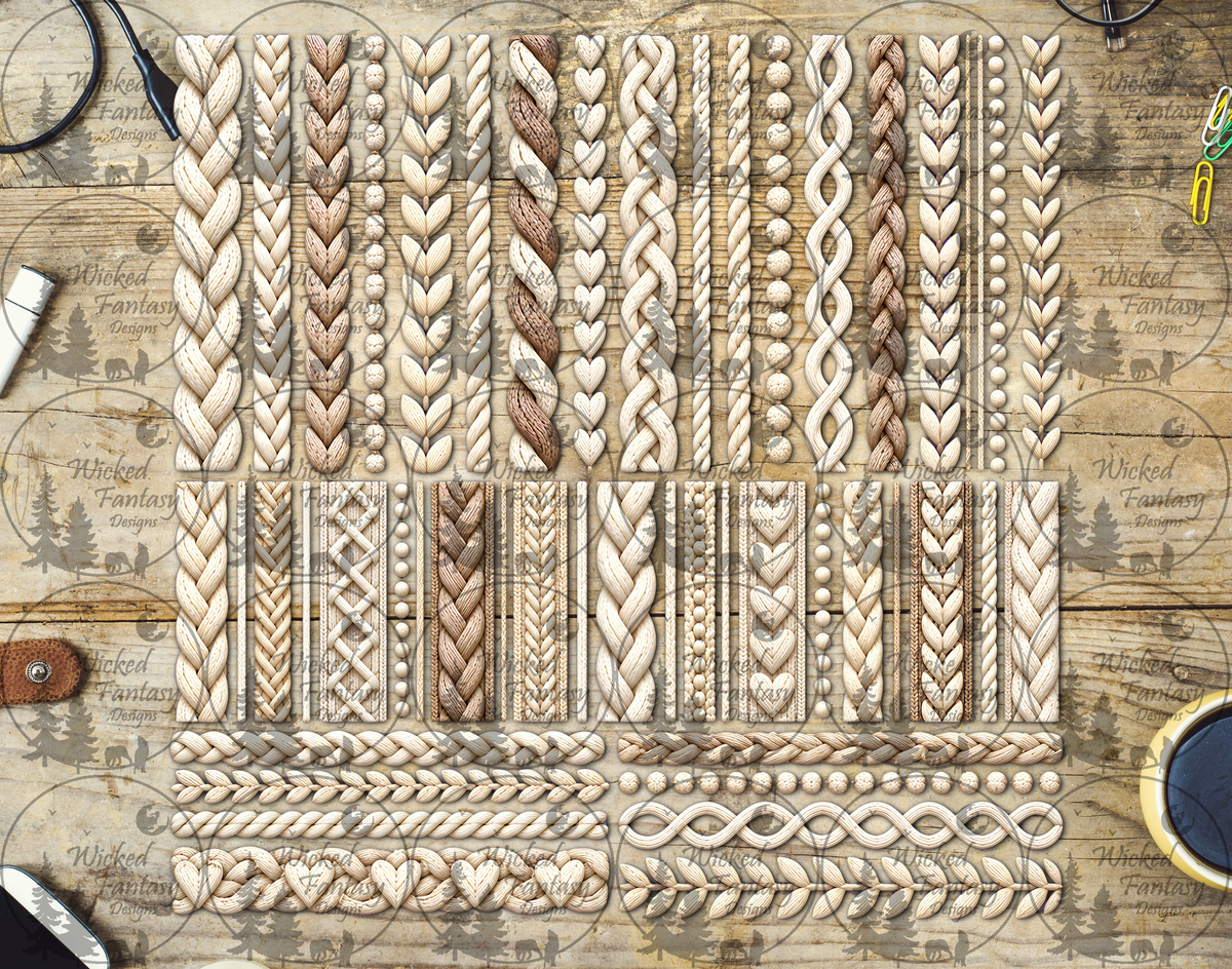 UVDTF Cable Knit Sweater Pattern Element Sheet
