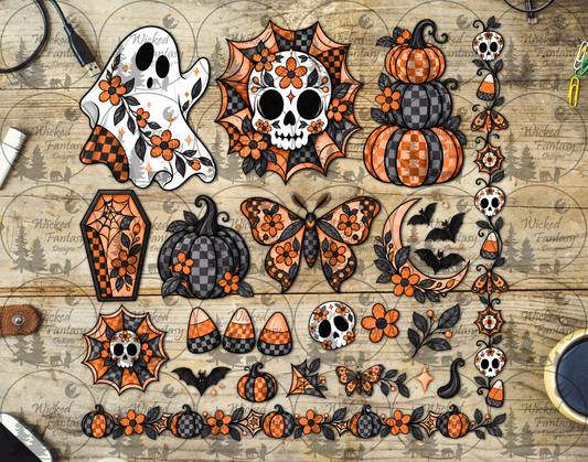 UVDTF Checkered Ghosts and Skulls Element Sheet