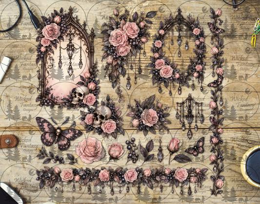 UVDTF Draped Florals and Jewels Element Sheet