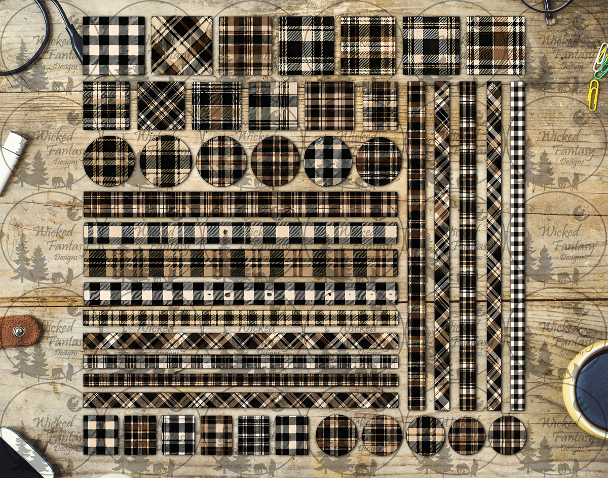 UVDTF Plaid Shapes Pattern Element Sheet