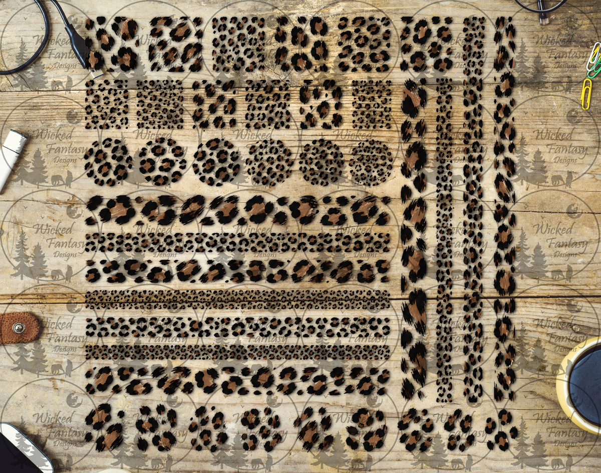UVDTF Fuzzy Leopard Print Pattern Element Sheet