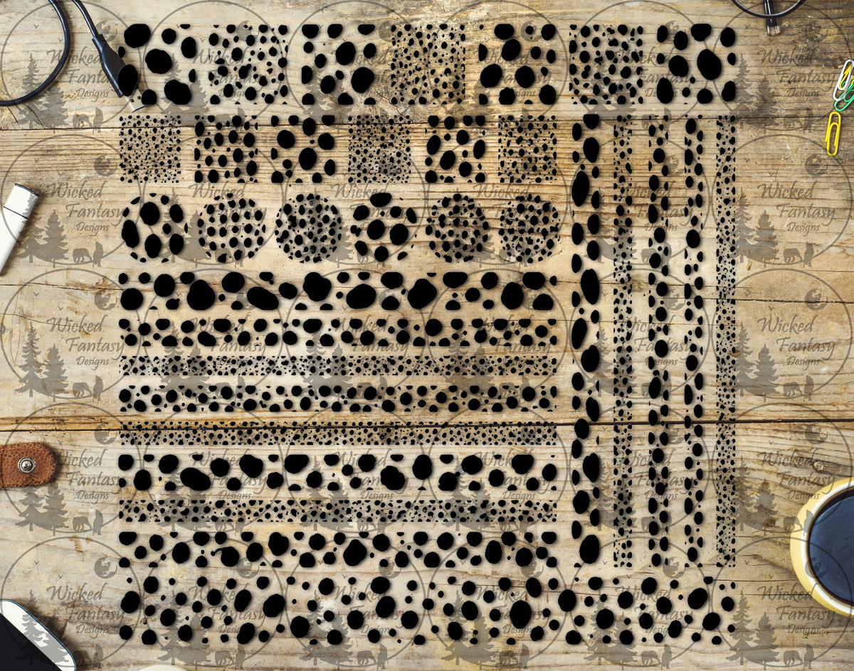 UVDTF Dalmatian Spots Pattern Element Sheet