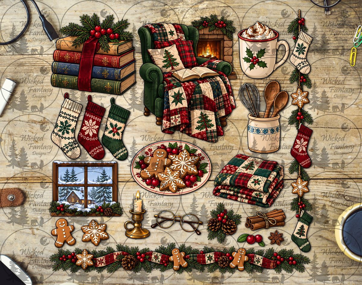 UVDTF Quilted Christmas Multimedia Element Sheet