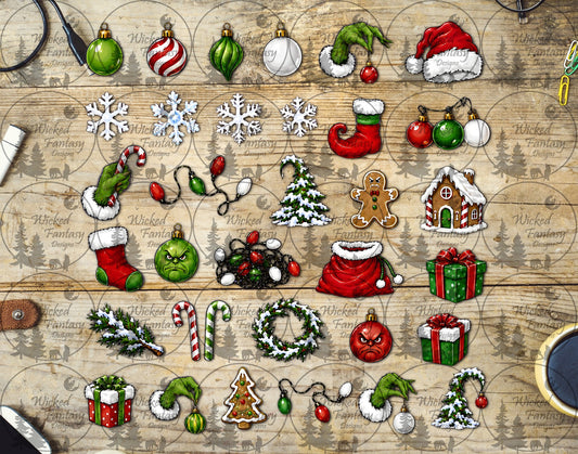 UVDTF Green Christmas Filler Element Sheet