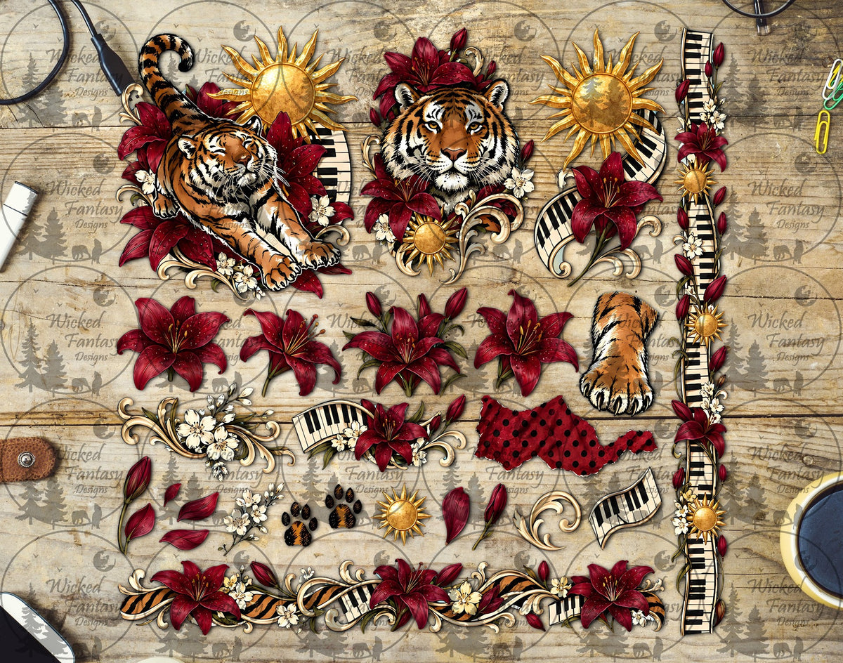 UVDTF Piano Tiger Element Sheet