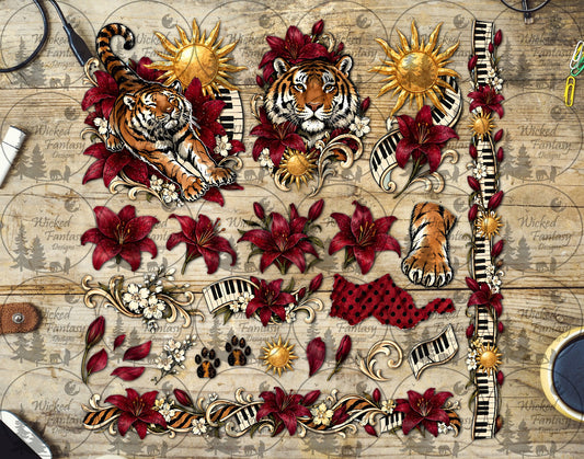 UVDTF Piano Tiger Element Sheet