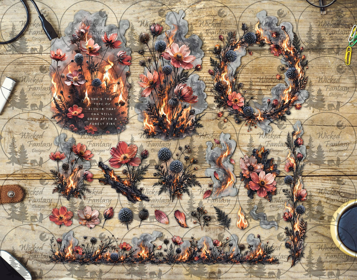 UVDTF Type of Flower Grow After Forest Fire Element Sheet