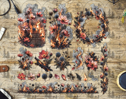 UVDTF Type of Flower Grow After Forest Fire Element Sheet