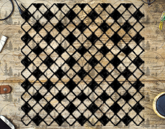 UVDTF Grunge Diamond Trellis Pattern 20oz 30oz 10"x10"