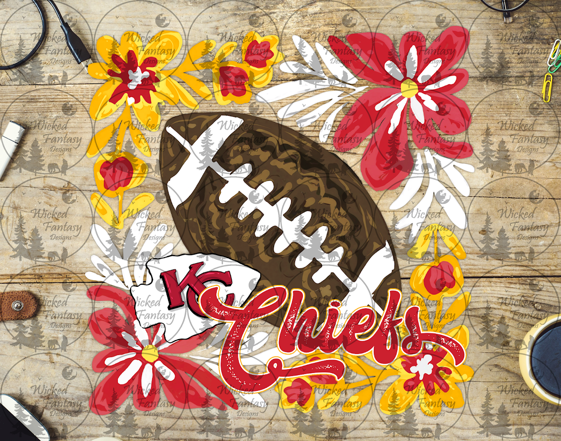 UVDTF Floral Football Cheifs