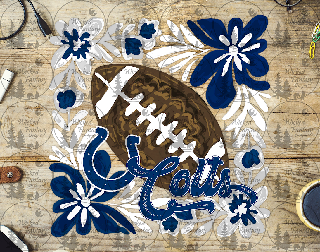 UVDTF Floral Football Colts