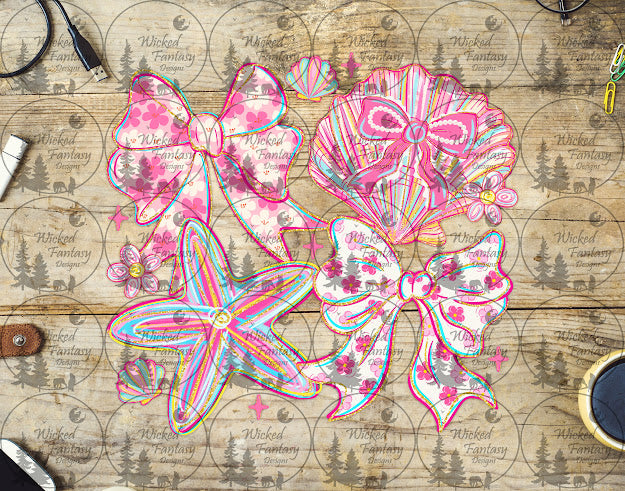 UVDTF Coquette Beach Bows and Seashells