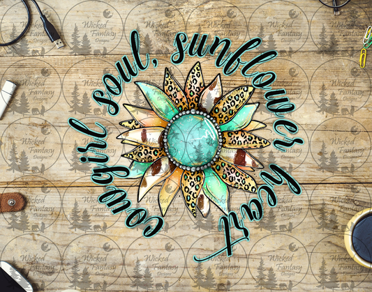 UVDTF Cowgirl Soul Sunflower Heart