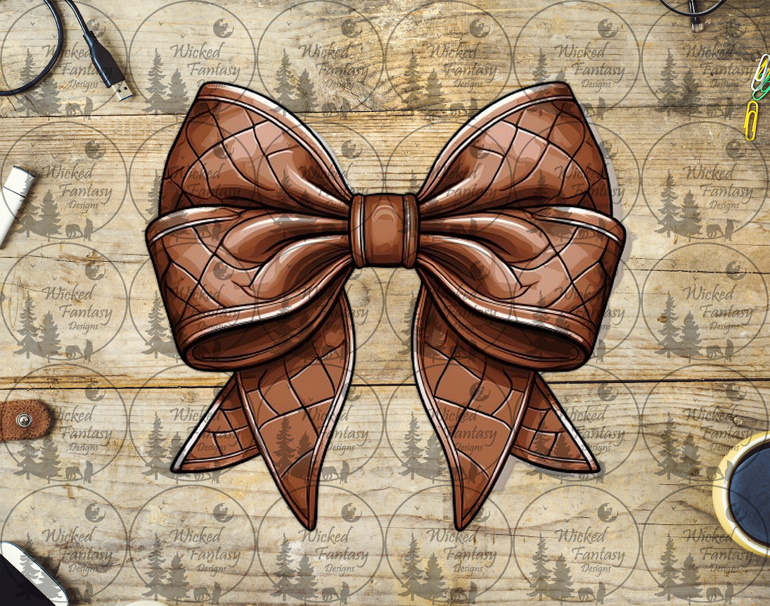 UVDTF Basket Weave Leather Bow