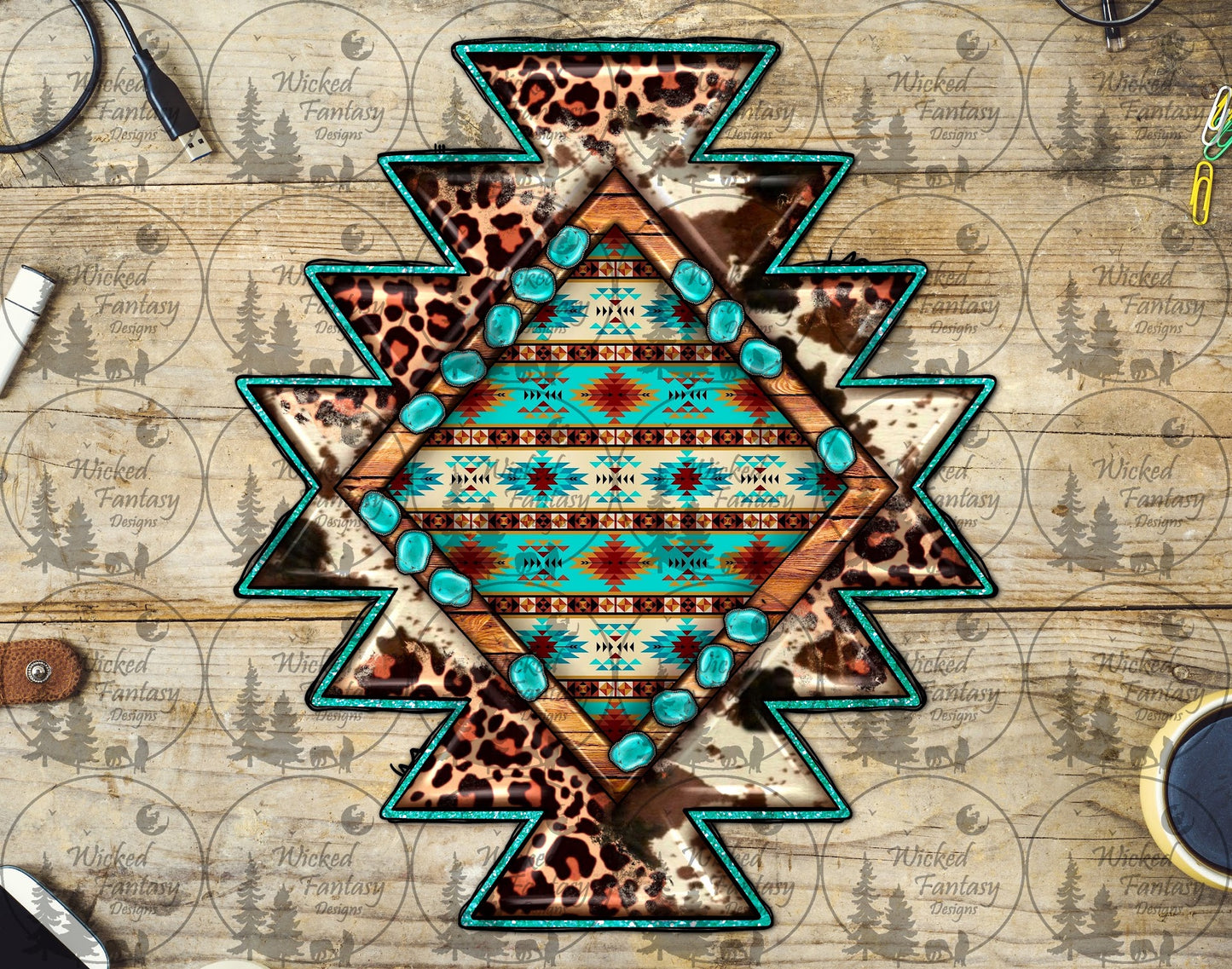 UVDTF Leopard Print Aztec Star