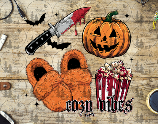 UVDTF Cozy Vibes Scary Movie Halloween