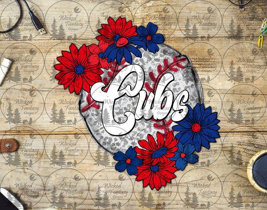 UVDTF Baseball Leopard Floral Cub