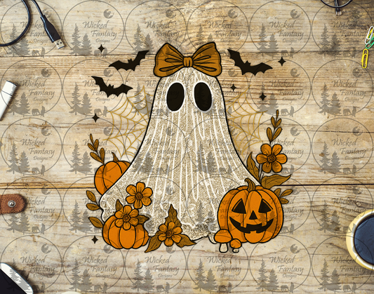 UVDTF Cute Ghost with Pumpkins