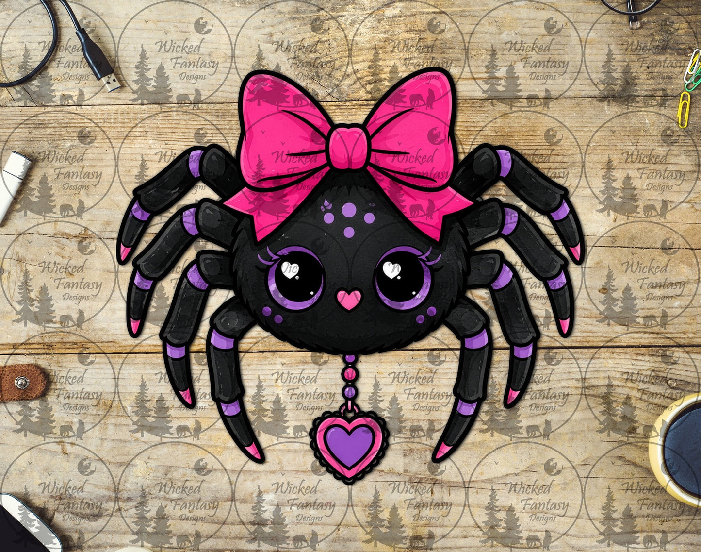 UVDTF Cute Spider with Bow