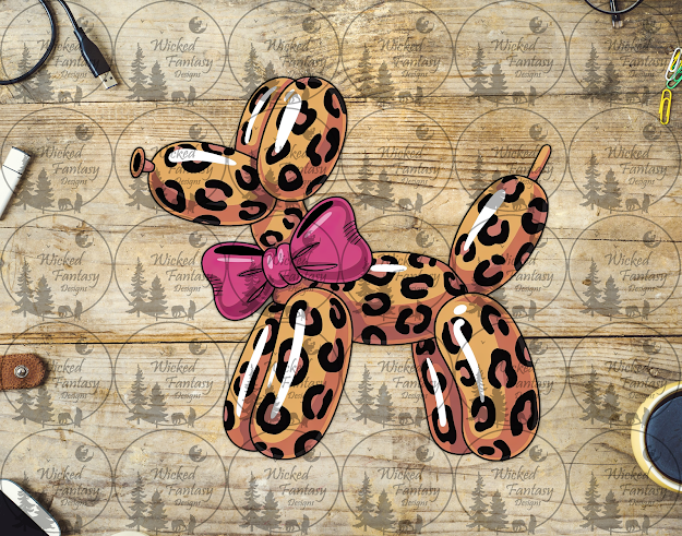 UVDTF Leopard Print Balloon Dog